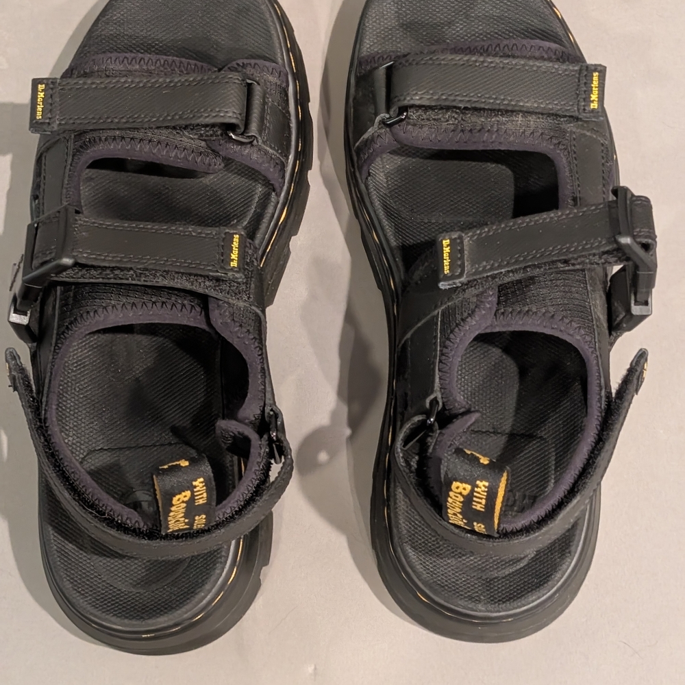 Black Sandals with Yellow Accents